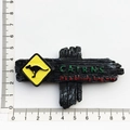 Magnet de frigo Cairns Australie en résine motif panneau bois avec logo kangourou - Panneau de Signalisation Cairns