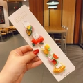 5-piece set of cartoon fruit hair ties including cherry and pineapple designs - Banana Watermelon Style (23#) / 10 Pieces Pack