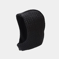 Detail of black quilted balaclava showing the textured V-pattern and warm thermal fabric - Black