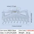 Grande pince à cheveux en acrylique transparent pour femmes, format 11cm pour cheveux - 11cm 9-Dents Transparent