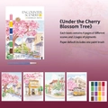 Watercolor painting set Sakura Tree theme with 4 cards 20 colors and brush kit - Under the Cherry Blossom