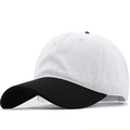 Klassieke zwart-witte contrast katoenen baseballpet met geborduurde oogjes - 01 Zwart & Wit