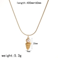 Dettaglio del ciondolo a conchiglia dorata 18k con perla e misure dimensionali - Collana (TN3620)