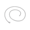 Collier chaîne gourmette en acier inoxydable argenté poli avec fermoir mousqueton sûr - 4mm (KN93467-Z) / 40CM