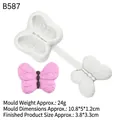 Butterfly silicone mold for fondant and cake decorating with detailed wing textures - Butterfly Style (B587) / Gray