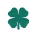 Green clover silicone bead accessory with white outline for baby teething pacifier clips - Dark Green