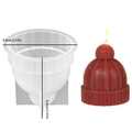 Knit hat silicone candle mold with ball top and intricate wool texture for DIY craft - Beanie
