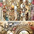 6x6 Antique Jewelry paper pad with 12 vintage designs on 160gsm heavyweight cardstock - R2421 24 Sheets