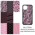 Pink and black PVC waterproof stickers for phone cases and scrapbooks decoration - Pink Black Text