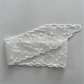 White floral embroidered lace trim with scalloped edge for elegant canvas handbags - Lace Accessory - White Flowers