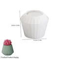 Stampo in silicone bianco per vasi di piante con dimensioni ed esempio di vaso verde - Vaso Grande n. 3 (Stile Origami)