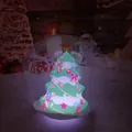 Inflatable clear Christmas ball with colorful tree print and foam snow particles - Transparent Tree with Light