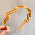 Morandi orange wavy sawtooth headband for women with flexible matte finish - 14# Ring-Ginger Yellow