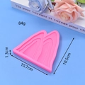 Pink silicone mold with layered mountain peaks design for DIY soap and chocolate making - Wave Layered Mountain (2)