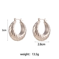 Minimalist silver twist textured hoop earrings with diamond-cut surface detail - 30mm Croissant Pattern Hollow Hoop Earrings - Silver