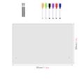 Detailed components of clear acrylic weekly planner with 6 colorful markers and metal stands - KT Board Packaging / TYU300 Blank Style