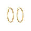 Classic golden stainless steel hoop earrings with polished metal finish for women - 30MM / Gold