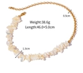 Chic 18k gold-plated stainless steel necklace with white shell stones and O-chain links - Shell Stone Gold Chain Necklace