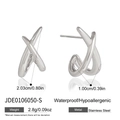 Boucles d'oreilles X géométriques en acier inoxydable argenté, poids 2,8g et taille 2,03cm - Argent (JDE0106050-S)