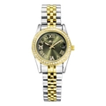 Luxury two-tone gold and silver watch for women with green dial and diamond bezel - Two-tone Gold Green Dial