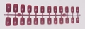 Detailed set of 24 deep rose pink long square false nails with glossy UV finish - Deep Rose Pink (CFL-29)