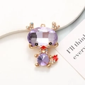Ciondolo drago zodiacale in cristallo viola con base dorata per accessori fai-da-te - Base Oro Viola