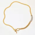 Kcd997 Gold Necklace + White Zirconium / 14k