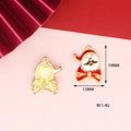 Detailed view of Santa Claus alloy charm with 19x13mm dimensions for DIY jewelry - 3 Christmas Clown