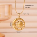 Collana in acciaio inossidabile placcato oro 18K con catena a serpente e ciondolo - Sole 2662 (Sole Luna)
