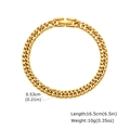 Goldenes Panzerarmband mit doppelter Webung, Breite 0,53 cm und Länge 16,5 cm im Detail - 16.5cm (5.3mm) / Gold