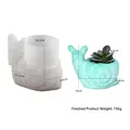 Detail view of snail DIY silicone mold and finished plaster succulent flower pot display - D4308-Snail
