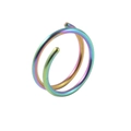 Rainbow spiral double nose ring made of stainless steel for 20G body piercing jewelry - Smooth Rainbow