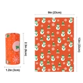 Biodegradable orange Christmas pet waste bag with snowman prints and dimensions - New 1.3 Microns Orange Red Christmas