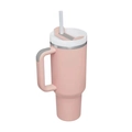 Pink 40oz stainless steel insulated tumbler with ergonomic handle and straw - Second Generation 40oz Light Pink / 40oz