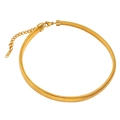 Polished golden stainless steel choker necklace with K18 stamp and lobster clasp - Gold Color Smooth Spiral Choker (CK1167)