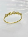 Minimalist gold-plated bangle with white sparkling rhinestones and rivet details - Bracelet-Gold