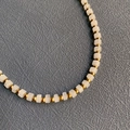 Minimalist handmade beaded necklace with white stone beads and gold accents - 2#