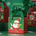 Weihnachtsgeschenkbox in Rot und Grün mit festlichen Weihnachtsmann Illustrationen - Weihnachtsmann mit Brille