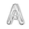 Silver foil alphabet letter A balloon for birthday party decorations with metallic shine - 16-inch Silver Slim Letter Aluminum Foil Balloon (a)