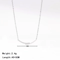 Minimalistische silberne Smile-Halskette mit Zirkonia-Anhänger auf 40cm langer Kette - Silber
