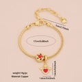 Golden copper snake chain heart bracelet with red wing charm and 17cm length - 3# Heart (Winged Heart/Red Heart Pendant)