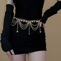 Golden multi-layer butterfly waist chain accessory for dresses and slim clothing - Gold Butterfly Multi-Layer Pendant Waist Chain (6# Waist Chain-Gold)