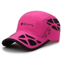Quick-dry baseball cap in bright pink and black mesh with SPORTS logo detail - Adjustable / Rose Red