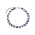 Elegant S925 sterling silver bracelet with purple square zircons and sparkling accents - 925 Silver / Silver Purple