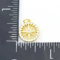 Golden round zircon pendant with star design and crystal stones, 15mm jewelry accessory - Eight-pointed Star