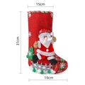 Calcetín de Navidad de lino rojo con Papá Noel, dimensiones 15x31 cm - Santa Claus