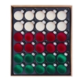 Set di 30 palline di Natale in velluto floccato da 3cm in color crema, rosso e verde - 30 pezzi / Bianco Crema+Rosso Vino+Verde