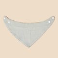 Light grey soft cotton muslin baby bandana bib with dual adjustable snap buttons - Light Grey