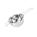 Stainless steel chocolate melting pot with dual pour spouts and wire handle for baking - 400ml / 304 Stainless Steel / Silver