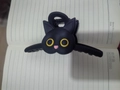 Pinza per capelli nera a forma di gatto con naso rosa su un taccuino - Molletta gatto nero (13CM)